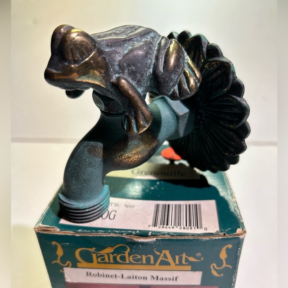 Solid Brass Frog Faucet 1/2" Outdoor Garden Decor Rustic Garden Art - Picture 2 of 5